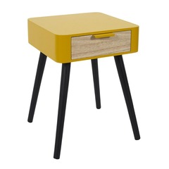 Table de chevet 1 tiroir bois jaune