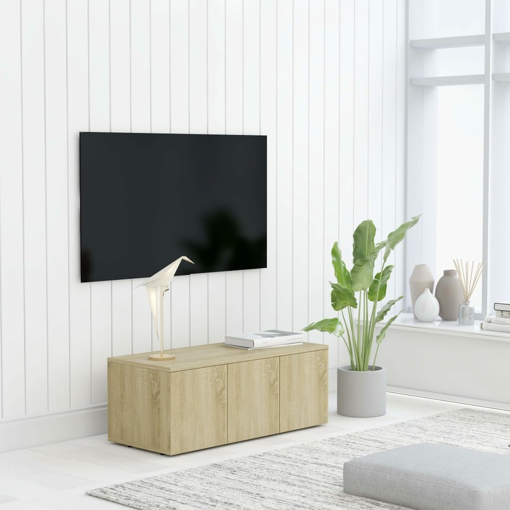Vidaxl meuble tv chêne sonoma 80x34x30 cm aggloméré