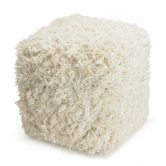 Pouf carré en laine jane ivoire