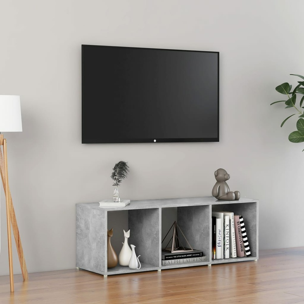 Vidaxl meuble tv gris béton 107x35x37 cm aggloméré
