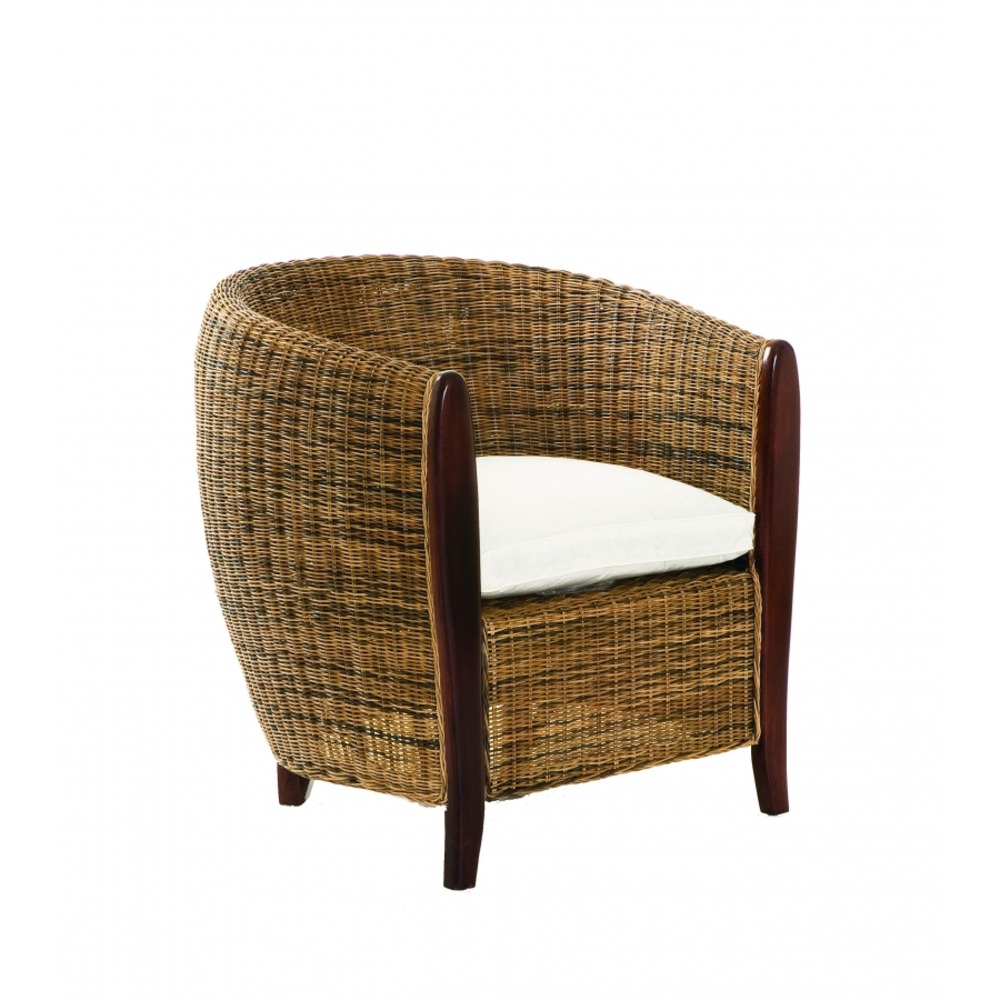 Fauteuil Cabriolet Rotin Vernis - Style Anglais - 70x72x45 Cm
