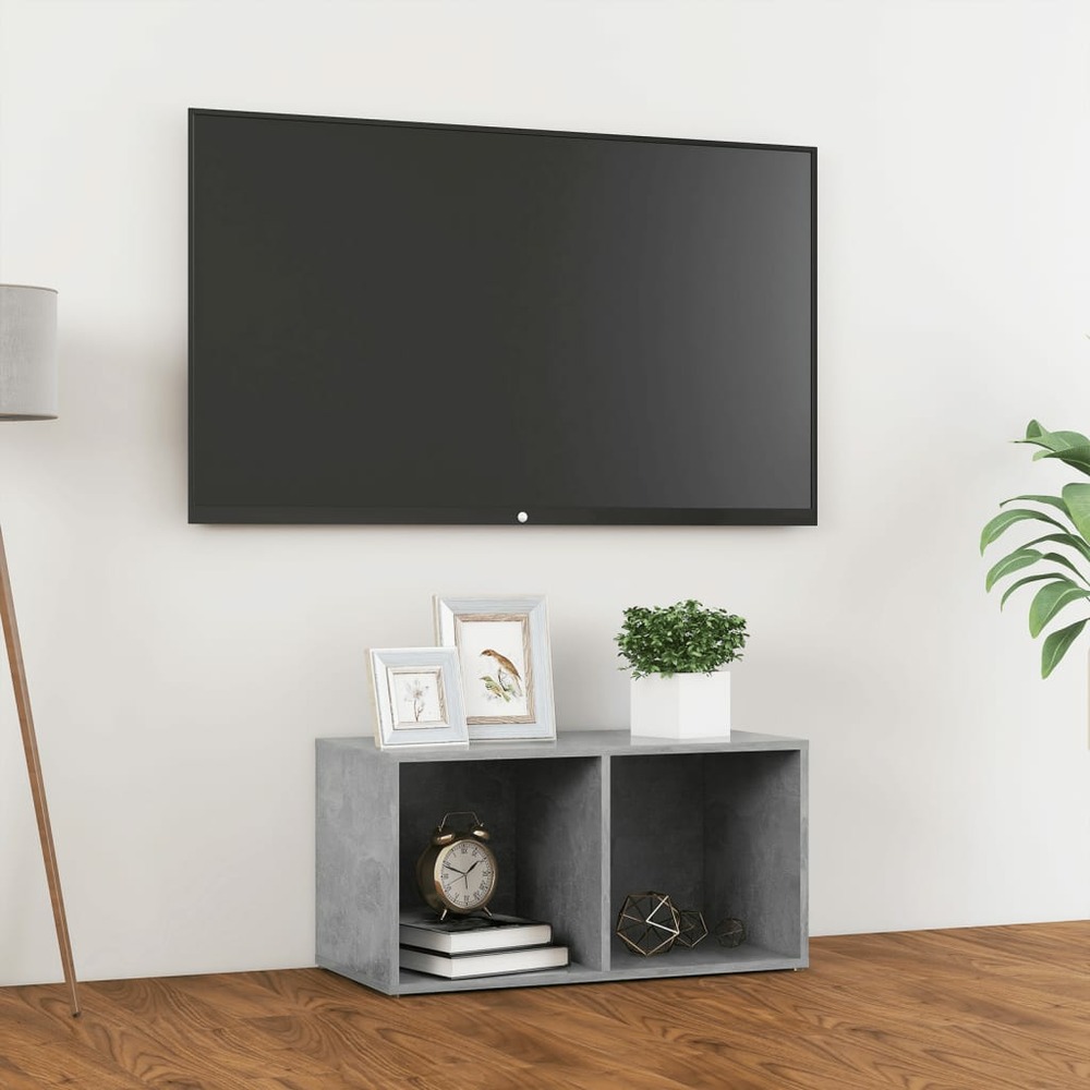 Vidaxl meuble tv gris béton 72x35x36,5 cm aggloméré