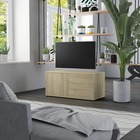 Vidaxl meuble tv chêne sonoma 80x34x36 cm aggloméré