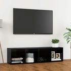 Vidaxl meuble tv noir brillant 142,5x35x36,5 cm aggloméré