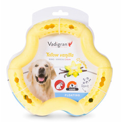 Jouet Anneau jaune gout vanille pour chien - 21 cm