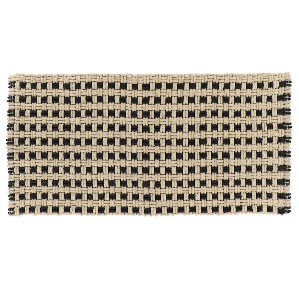 Tapis caroll microfibre/coton aspect maille 45x90cm - naturel