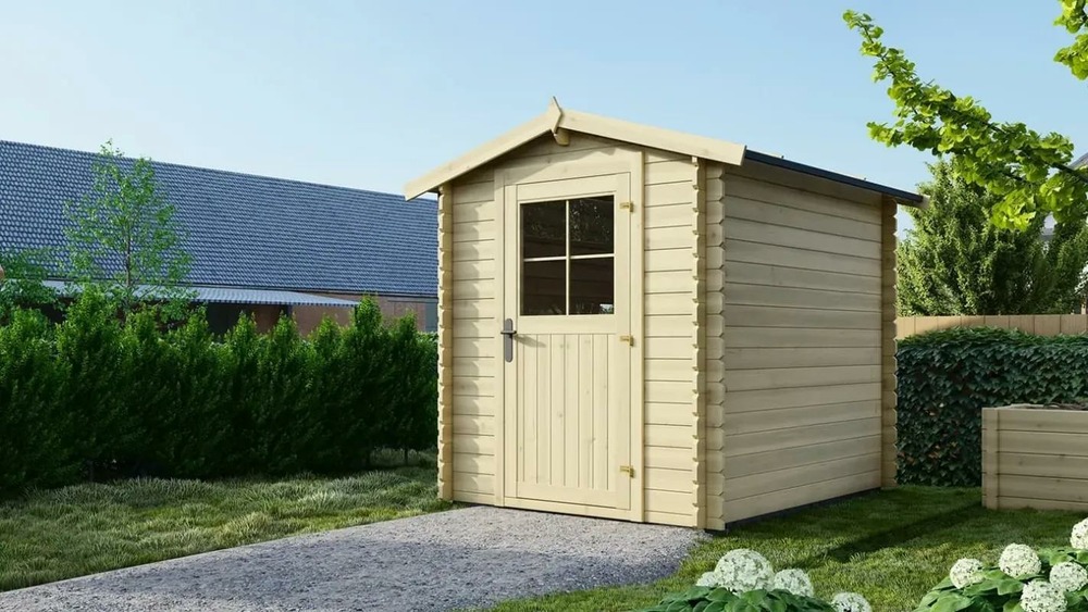 Abri de jardin en bois - 4,75m2 - 1,90x2,50m - ep. 28mm - couleur: naturel - dom594 - altanka