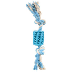 Jouet tuyau + corde bleu lindo pour chien - 30 cm