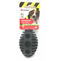 Jouet Gladiator rugby Noir Extra strong pour chien - Taille S 8 cm ø 5.8 cm