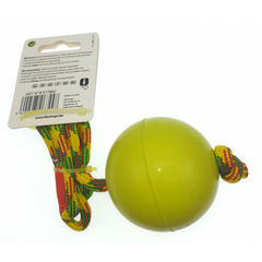 Balle avec corde verte pour chien - 58 cm