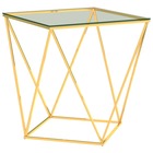 Table basse doré et transparent 50x50x55 cm acier inoxydable