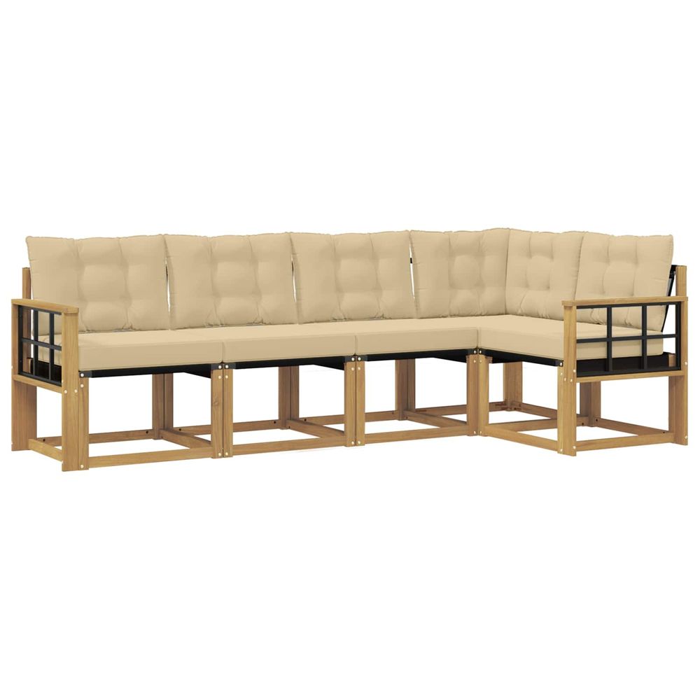 Ensemble de canapés d'extérieur 5 pc blanc et beige