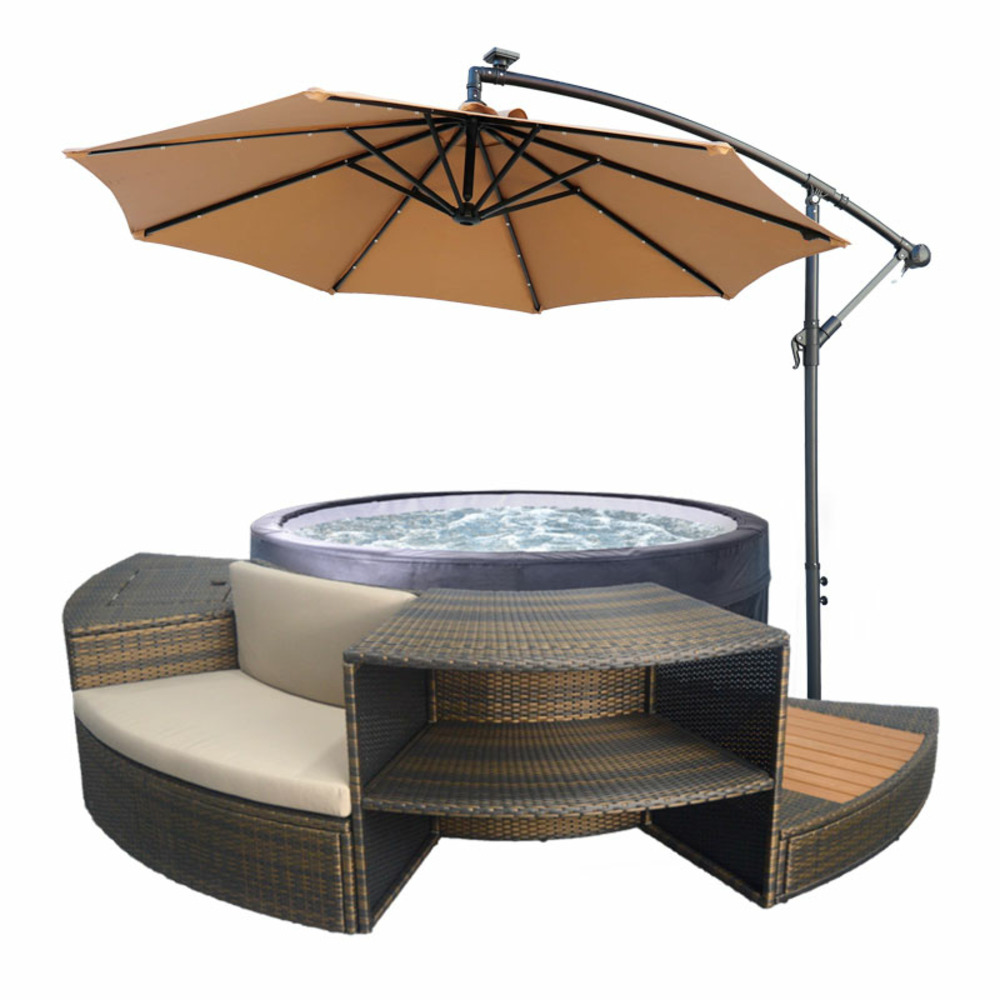 Spa portable netspa vita 4 places avec 5 meubles et parasol