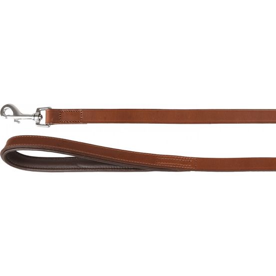 Laisse arizona en cuir brun pour chien. Taille 130 cm x 20 mm.