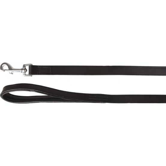 Laisse arizona en cuir noir pour chien - Taille 130 cm x 20 mm