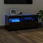 Meuble tv avec lumières led noir brillant 90x35x40 cm