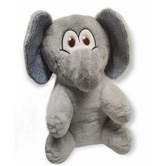 Peluche henny éléphant gris hauteur 38 cm jouet pour chien