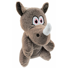 Peluche henny rhino couleur taupe pour chien - 40 cm