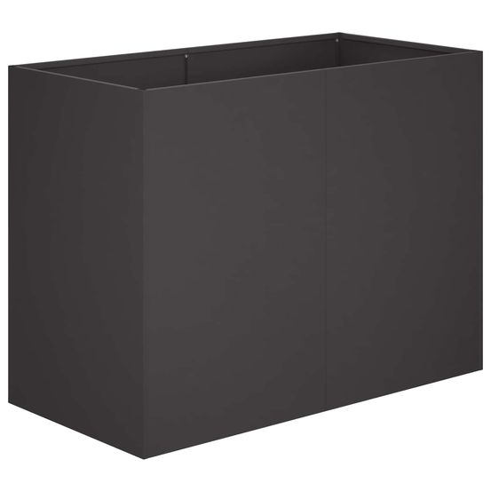 Cache-pot de jardin noir 80 x 40 x 60 cm acier laminé à froid