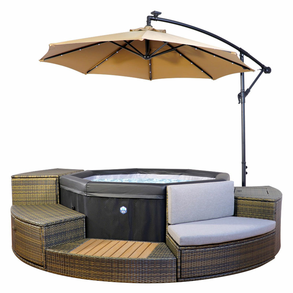 Spa octopus portable netspa 6 places avec 2 meubles et parasol