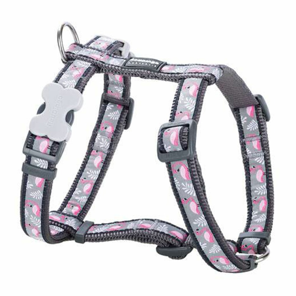Harnais chien red dingo fantaisie gris flamant rose taille : t2