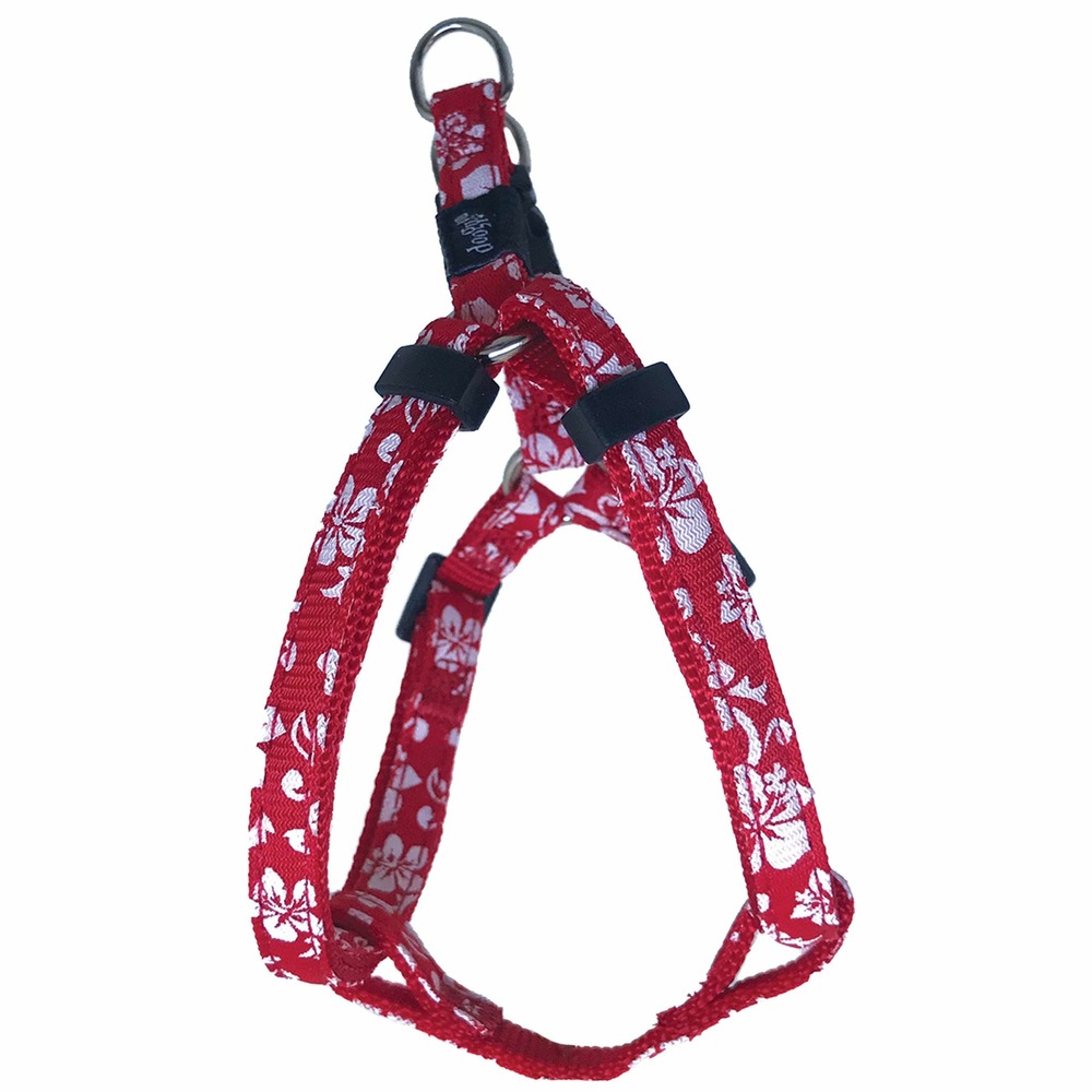 Harnais chien tahiti nylon rouge taille : s