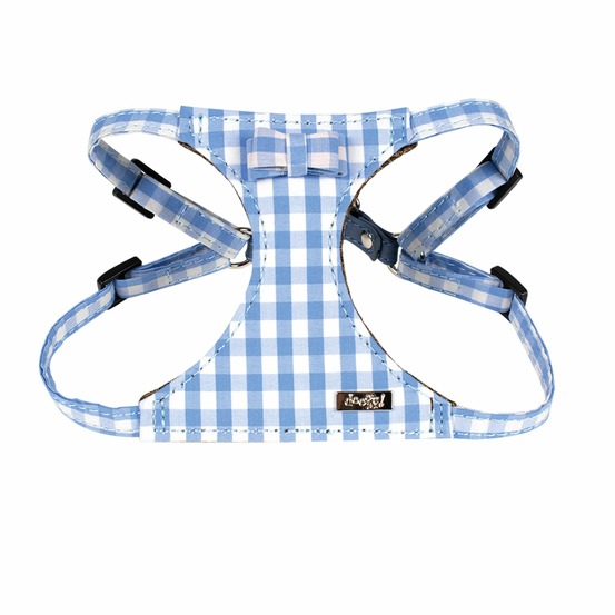 Harnais vichy bleu clair : m