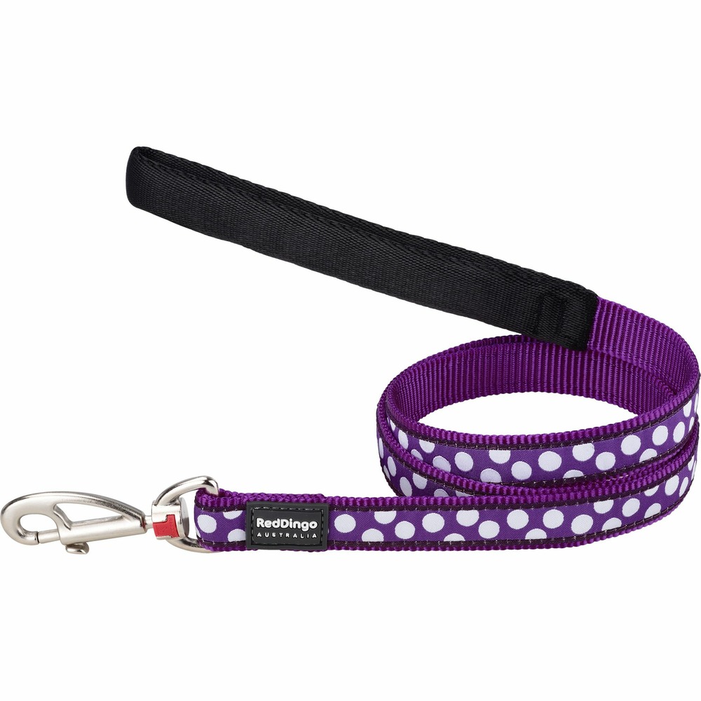 Laisse confort red dingo fantaisie violet pois blancs taille : t3