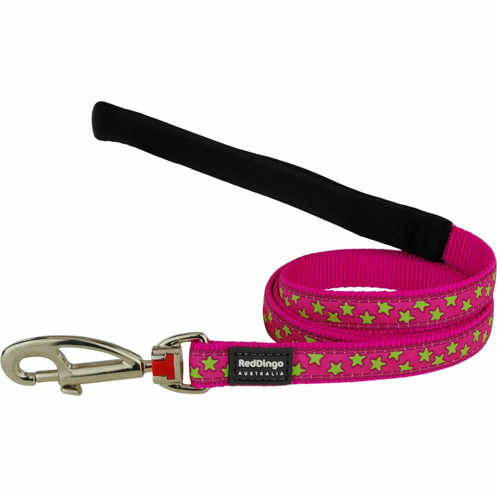 Laisse red dingo fantaisie rose motifs étoiles taille : t3