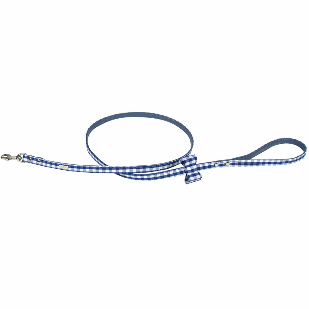 Laisse vichy bleu marine doogy fashion