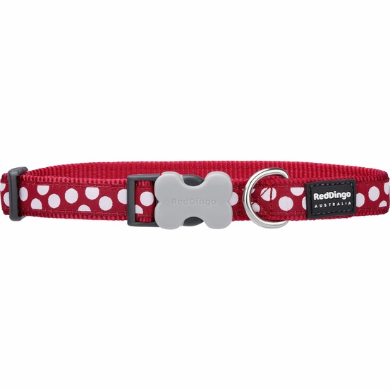 Collier chien red dingo fantaisie rouge à pois blancs taille : t3