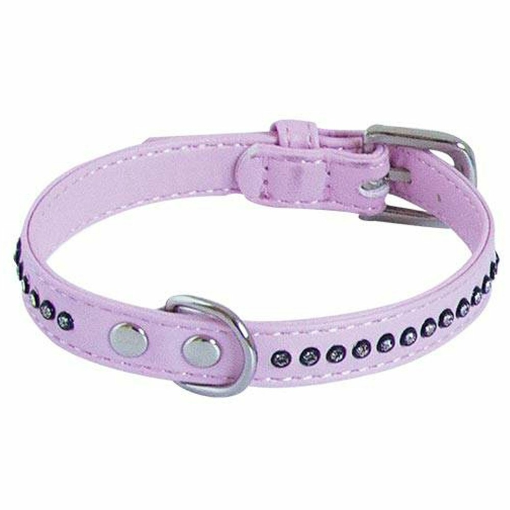 Collier chien glamorous rose 1 rang taille : t1