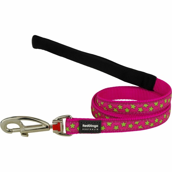 Laisse red dingo fantaisie rose motifs étoiles taille : t1