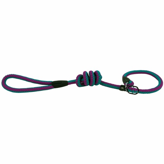 Laisse lasso corde fluo turquoise et violet taille : t3