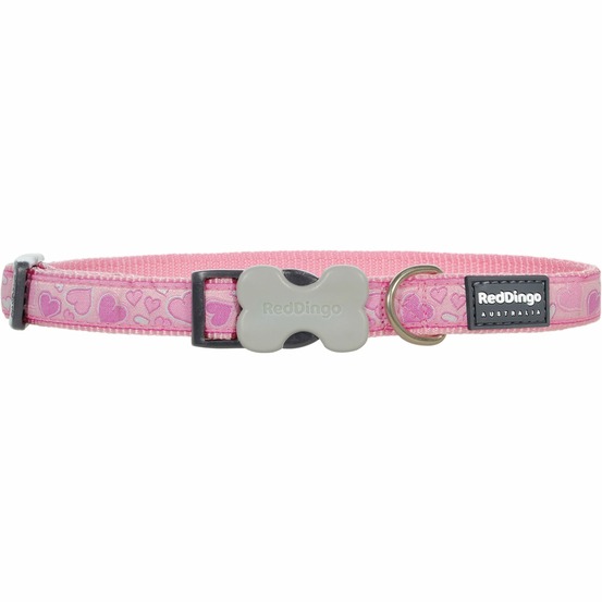 Collier chien rose breezy red dingo fantaisie taille : t3