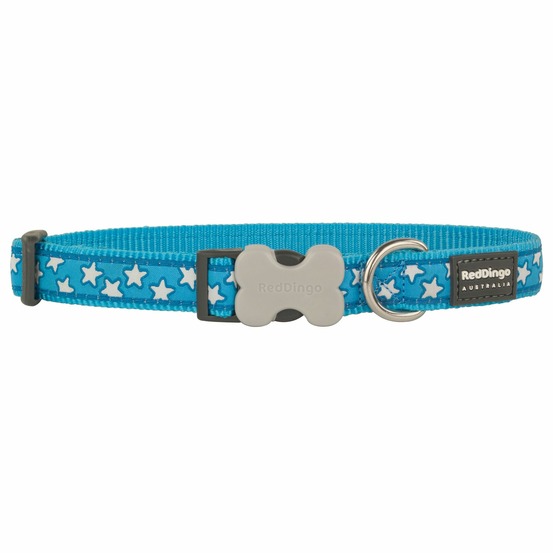 Collier chien red dingo fantaisie bleu motifs étoiles taille : t4