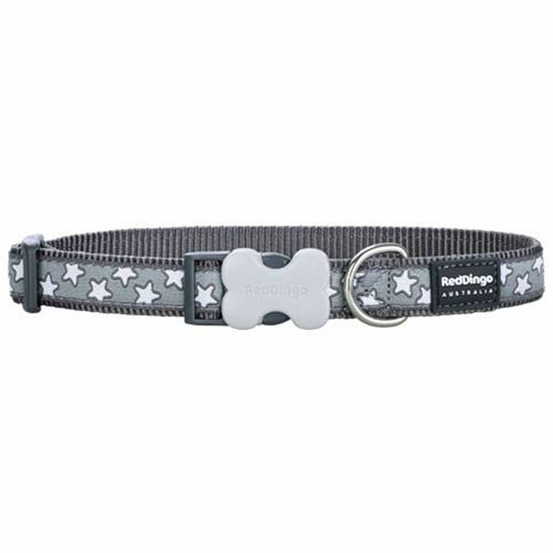 Collier chien red dingo gris étoiles blanches taille : t4