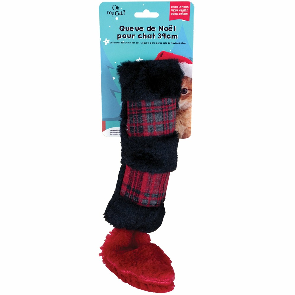 Jouet queue de noël pour chat