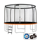 Trampoline 360cm + échelle, extérieur équipement jardin freestyle, orange