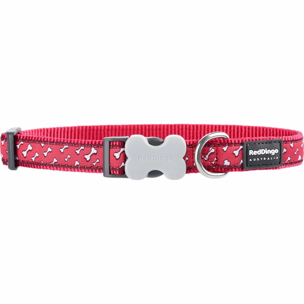 Collier chien red dingo fantaisie rouge os taille : t2