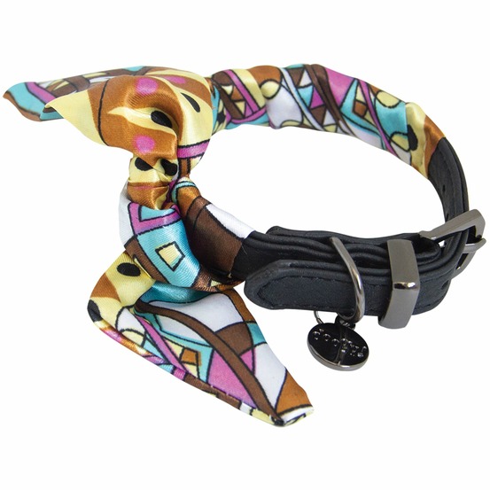 Collier chien doogy noir foulard taille : t35