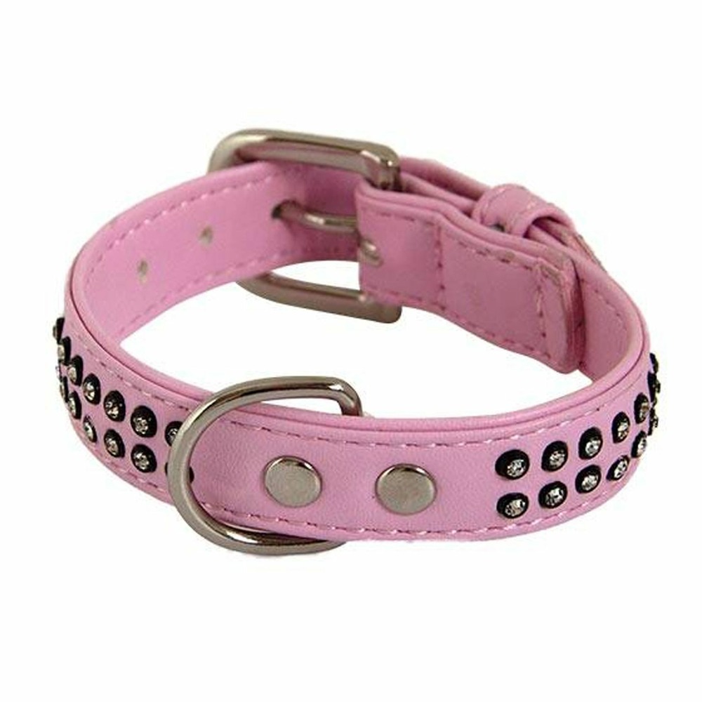 Collier chien glamorous rose 2 rang taille : t2