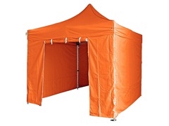 Tente pliante orange + 4 murs 3x3m tube 40mm bâche étanche + sac de transport
