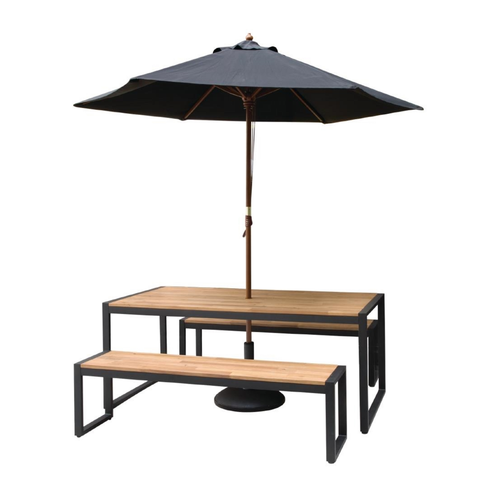 Banc en acier & bois d'acacia - lot de 2 - bolero