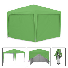 Tente pliante vert + 4 murs 3x3m tube 30mm bâche étanche + sac de transport