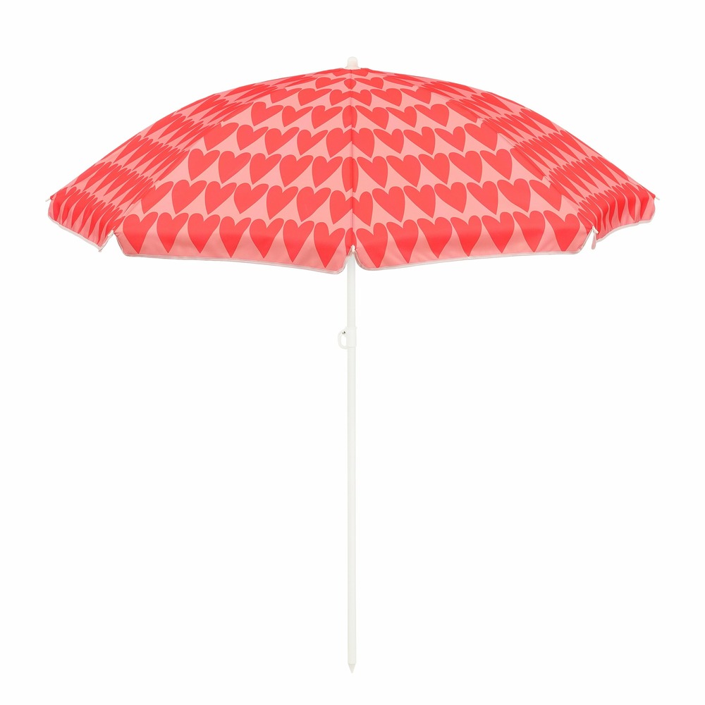 Mica decorations heart parasol de plage - h180 x ø160 cm - rose