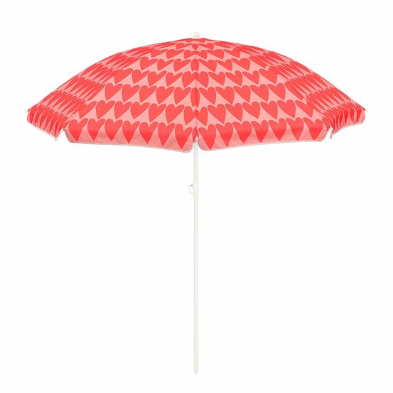 Mica decorations heart parasol de plage - h180 x ø160 cm - rose