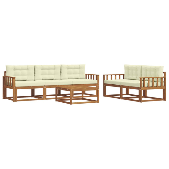 Ensemble de canapés d'extérieur 6 pcs naturel et crème