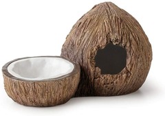 Exoterra cachette avec bol à eau noix de coco pour reptiles
