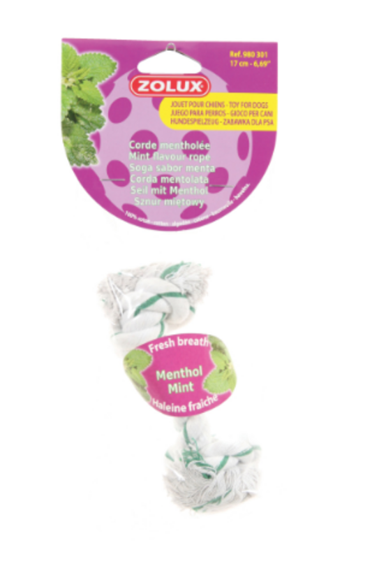Jouet corde coton menthole 17 cm